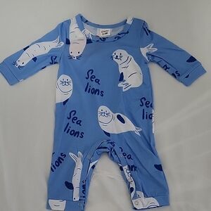 PatPat Blue Sea Lion Kids Footie
